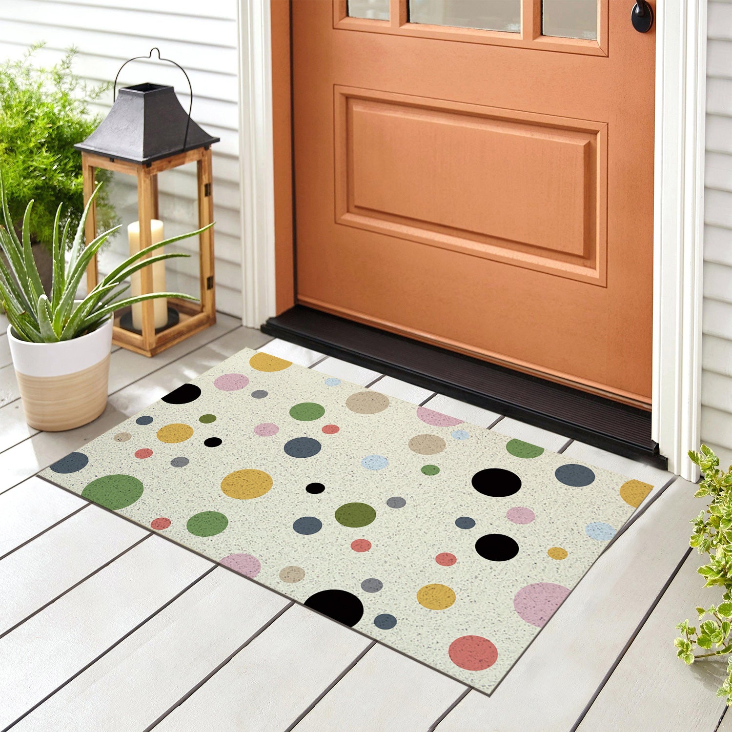 Colorful Polka Dots PVC Coil Door Mat