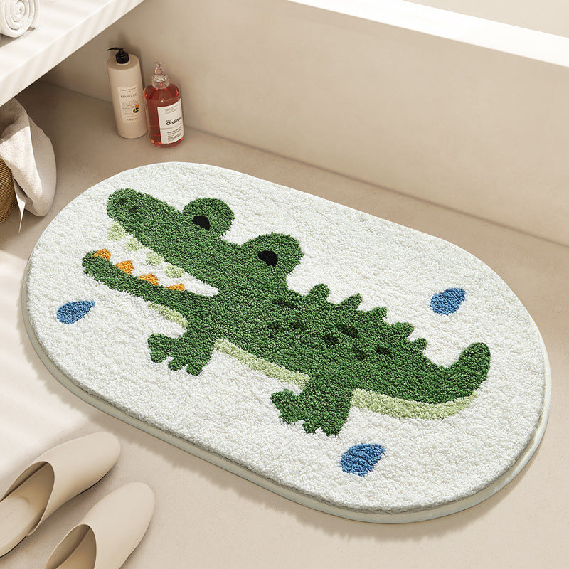Cute Animals Crocodile Bathing Tufted Bath Mat